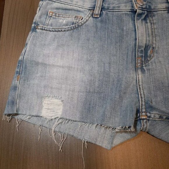 Iro Cutoff Denim Shorts Womens Size 27 Blue Distressed Nalyn Boyfriend Jean - Picture 3 of 13